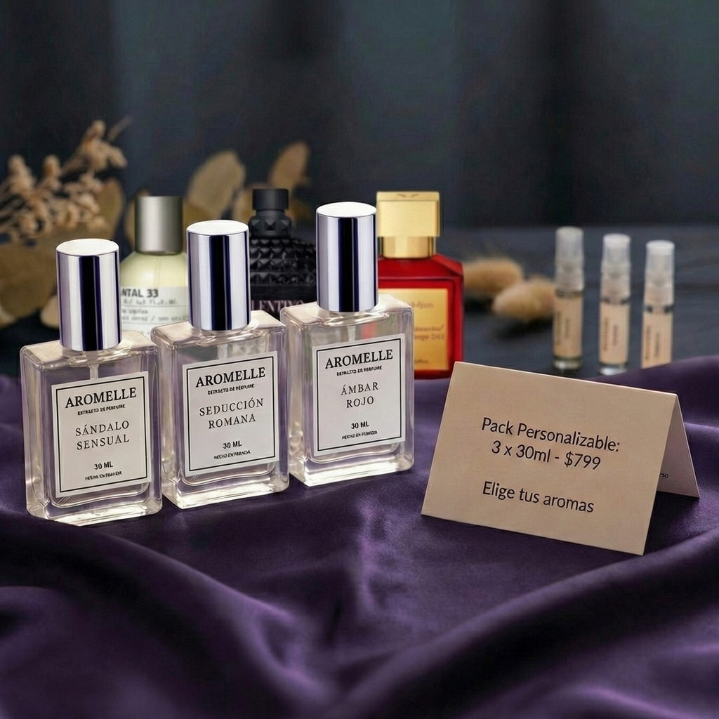 Pack Personalizable: 3 Perfumes x 30ml Precio: $799 (Precio Especial)