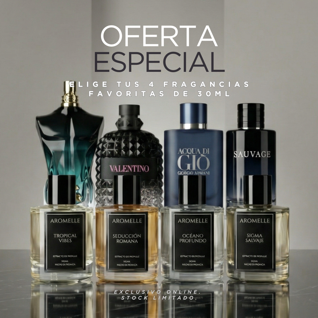 Pack Personalizable: 4 Perfumes x 30ml por $999 (Envío Gratis)